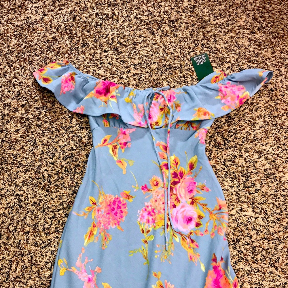 Wild Fable Pastel Floral Off-Shoulder Flounce Sleeveless Maxi Dress Various NWT - Picture 4 of 9